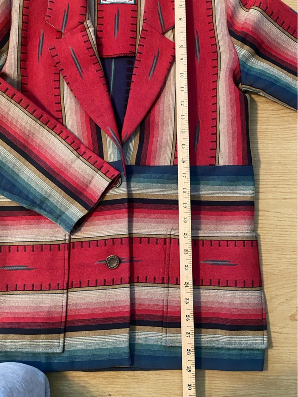 DIVision OF Sharon YOUNG Striped Southwestern Blazer Pine Cove - Picture 4 of 10